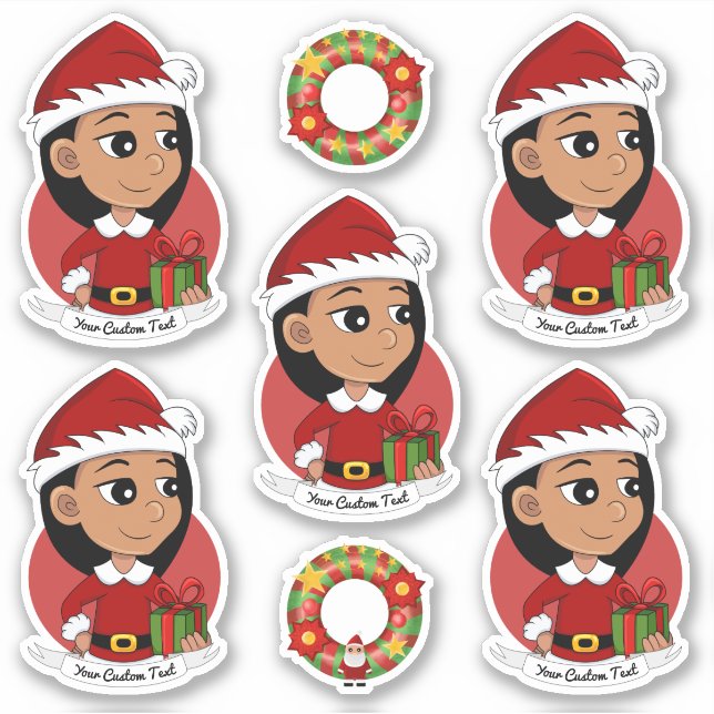 Cute Hispanic girl with long black hair  Sticker (Front)