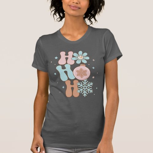 Cute Ho Ho Ho Christmas Snowflake Snowman T_Shirt 