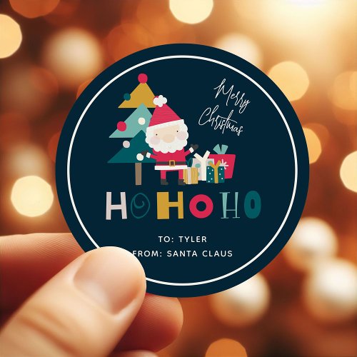 Cute Ho Ho Ho Kids Christmas Gift Classic Round Sticker