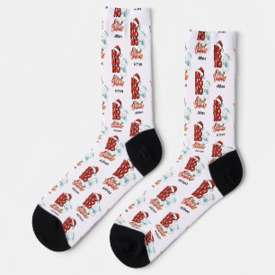 Cute Ho Ho Ho Merry Christmas Customizable Name Socks