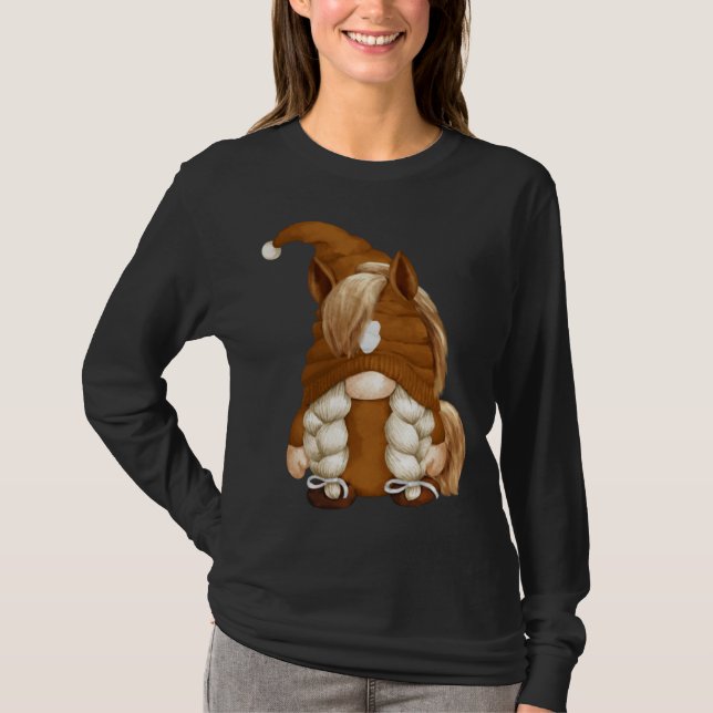 Cute Hobby Horse Show Gnomie For Women Horse Grand T-Shirt (Front)