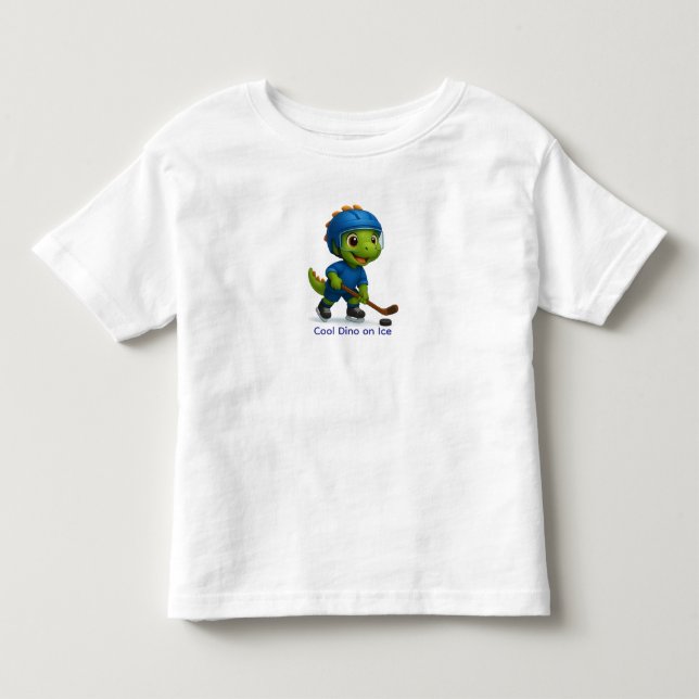 Cute Hockey Dino Shirt for Kids (Front)