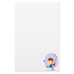 cute hockey kid cartoon stationery