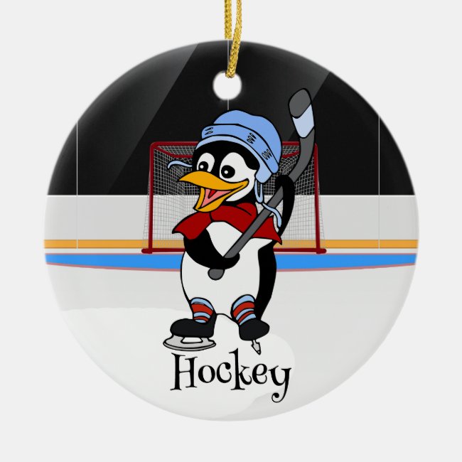Cute Hockey Penguin Ornament