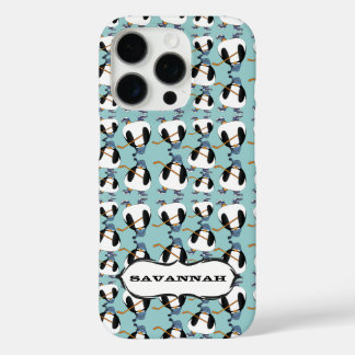 Cute Hockey Penguin Pattern Choose Color iPhone 16 Pro Case