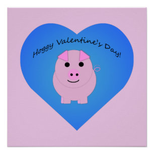 Cute Hoggy Valentine's Day Poster