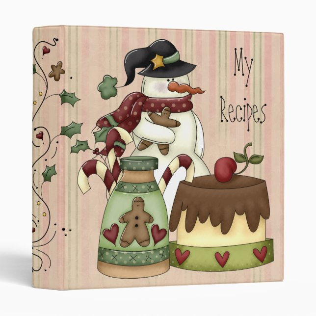 Cute Holiday Bakers Recipe Binder (Front/Spine)