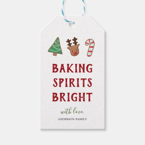 Cute Holiday Baking Spirits Bright Gift Tag