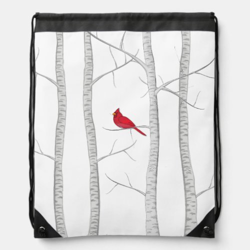 Cute Holiday Birds Custom Holiday Christmas Drawstring Bag