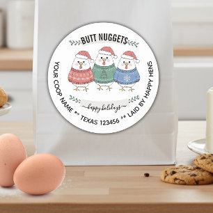 Cute Holiday BUTT NUGGETS egg carton label