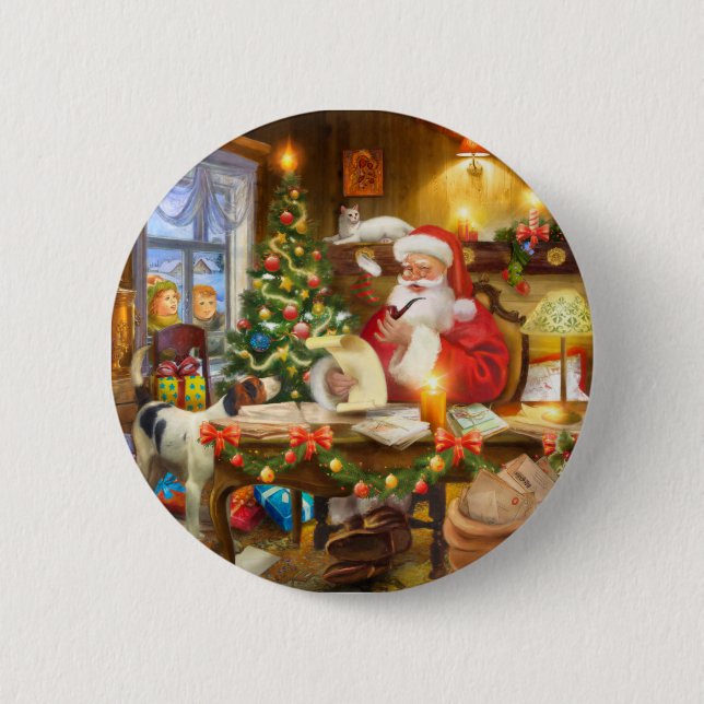 Cute holiday Christmas Button (Front)