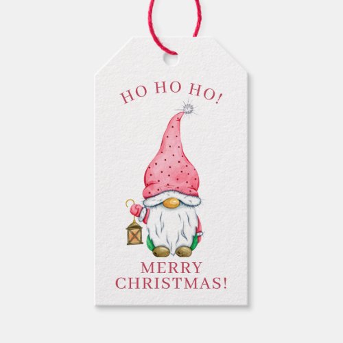 Cute Holiday Christmas Gnome Personalized Gift Tags