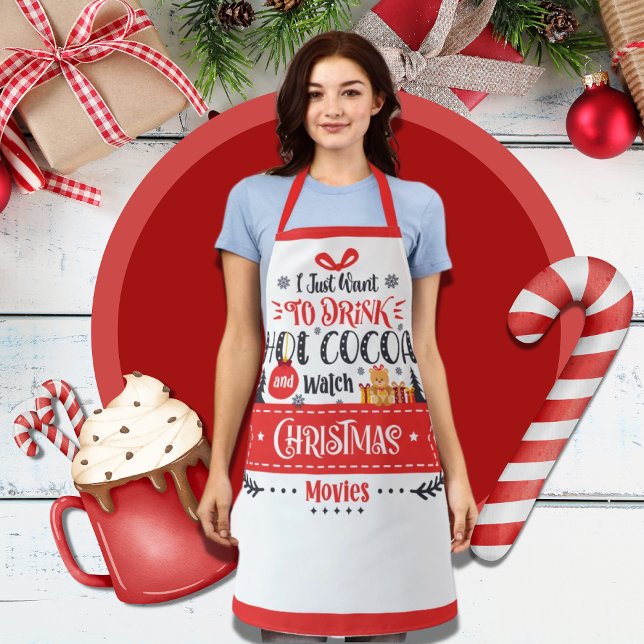 Cute Holiday Christmas Modern Typography Apron (Creator Uploaded)