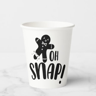 Cute Holiday Christmas Oh Snap Paper Cups