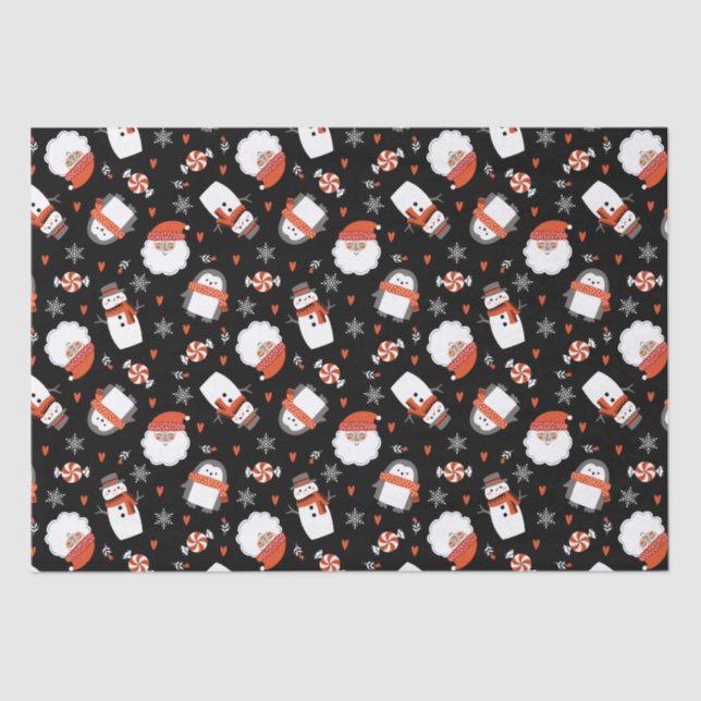 Cute Holiday Christmas Pattern Tissue Paper (Front)