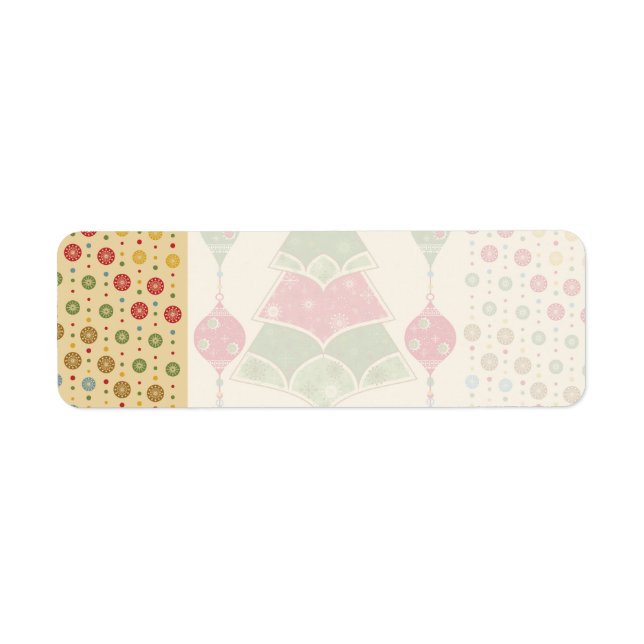 Cute Holiday Christmas Tree Ornaments Presents Label (Front)