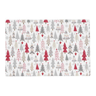 Cute Holiday Christmas Tree Pattern Placemat