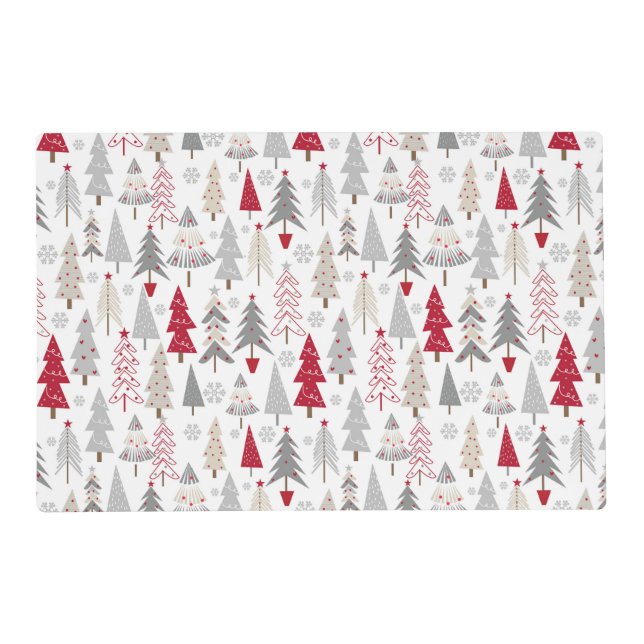 Cute Holiday Christmas Tree Pattern Placemat (Front)