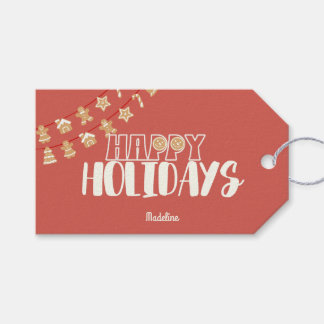 cute holiday cookie banner gift tags