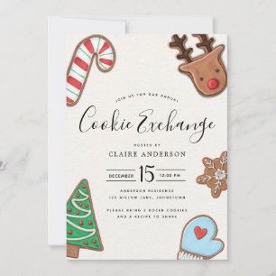 Cute Holiday Cookie Exchange Invitation