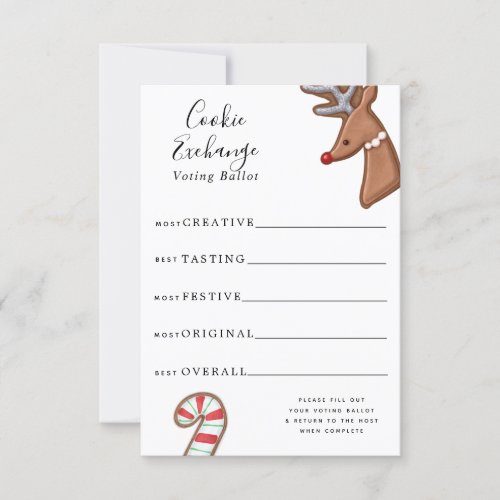 Cute Holiday Cookie Exchange Voting Ballot Invitation