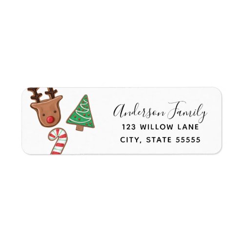 Cute Holiday Cookie Return Address Label