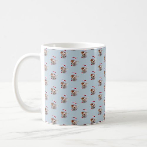 Cute holiday Dachshund dog Xmas festive hat snow Coffee Mug