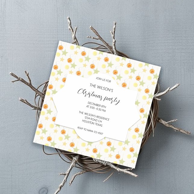 Cute Holiday Decoration Lemon And Oranges  Invitation (Creator Uploaded)