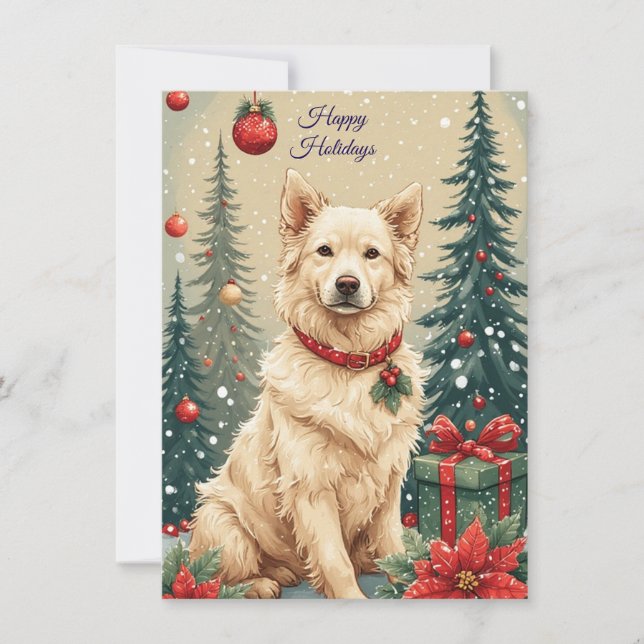Cute Holiday Dog  Card (Front)
