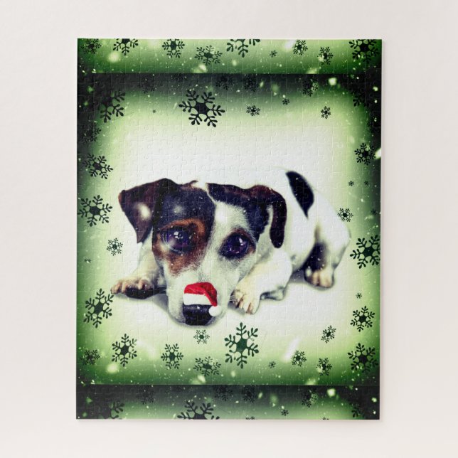 Cute Holiday Dog  Jigsaw Puzzle (Vertical)