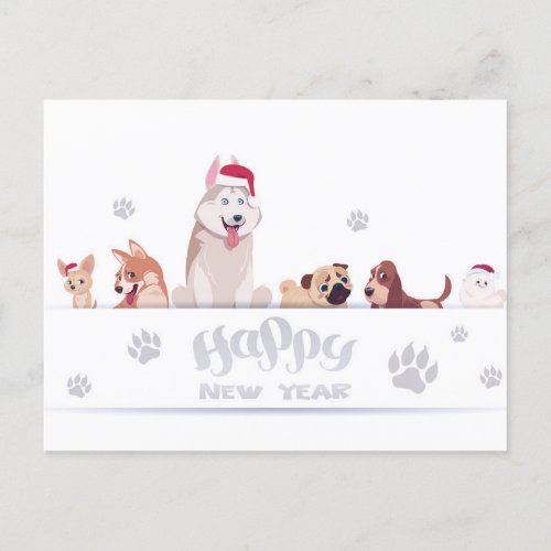 Cute Holiday Dogs Postcard