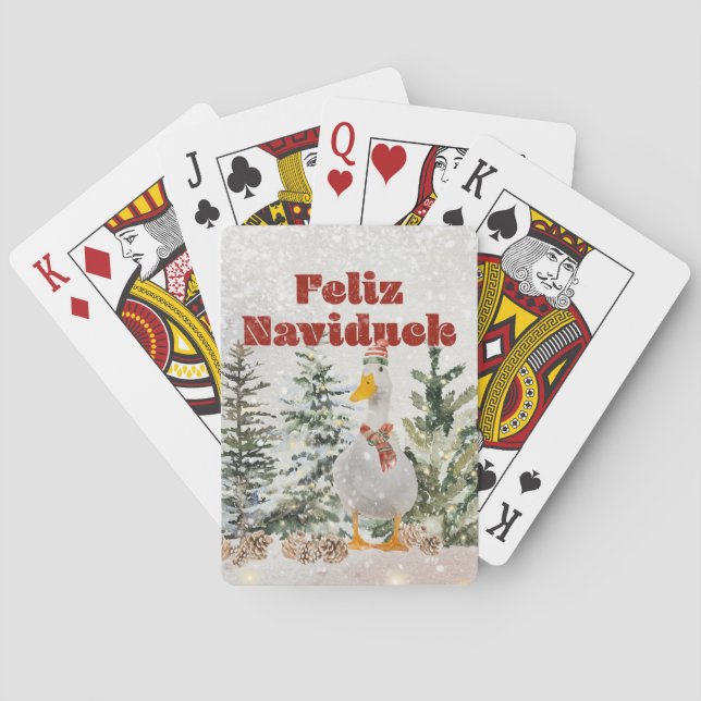 Cute Holiday Duck Poker Cards (Back)