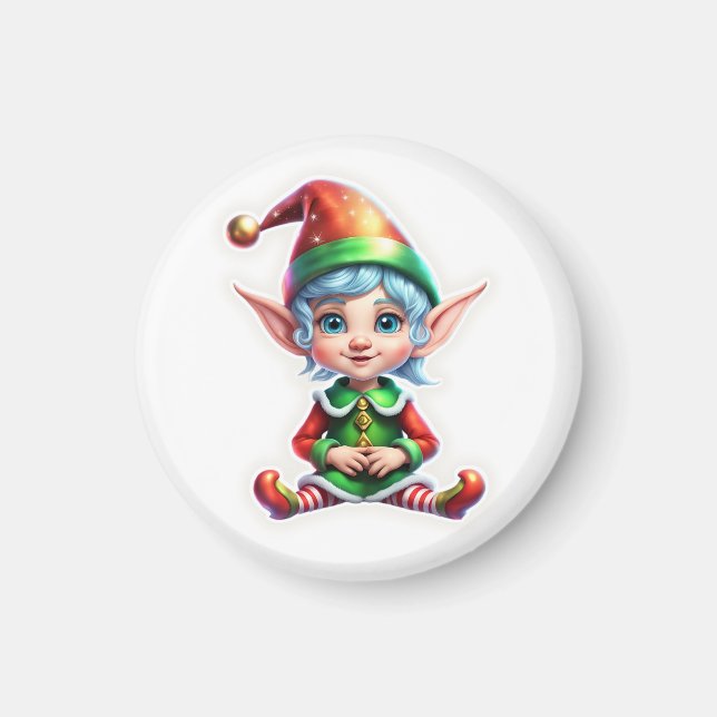 Cute Holiday Elf Magnet (Front)