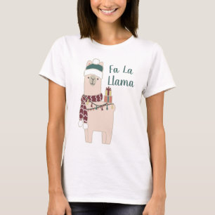 Cute holiday Fa La Llama design T-Shirt