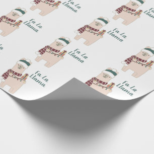 Cute holiday Fa La Llama design Wrapping Paper