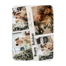 Cute Holiday Family Collage Accent Throw Pillow