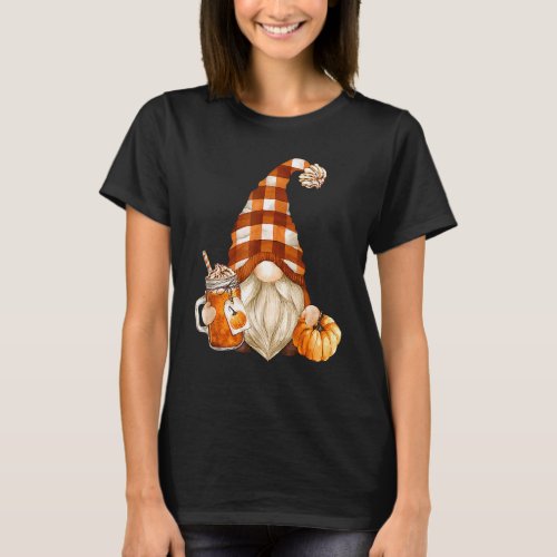 Cute Holiday Gnome For Thanksgiving With Fall Pump T_Shirt