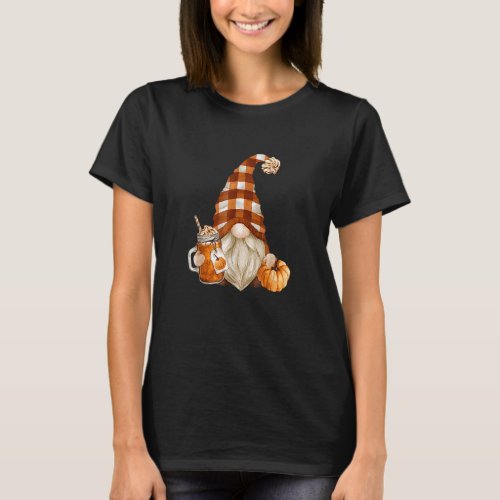 Cute Holiday Gnome For Thanksgiving With Fall Pump T_Shirt