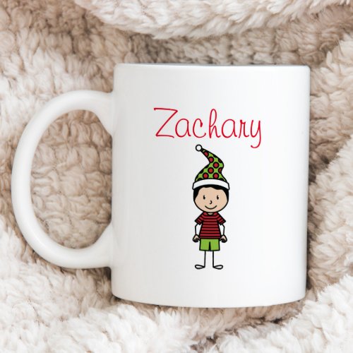Cute Holiday Hot Cocoa Personalized Name Kids Coffee Mug