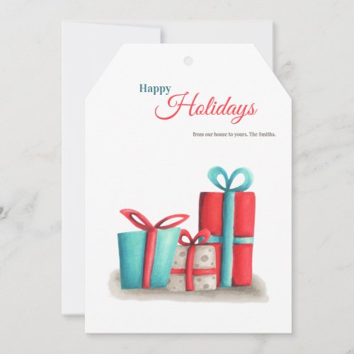 Cute Holiday Lights and presents Christmas Card
