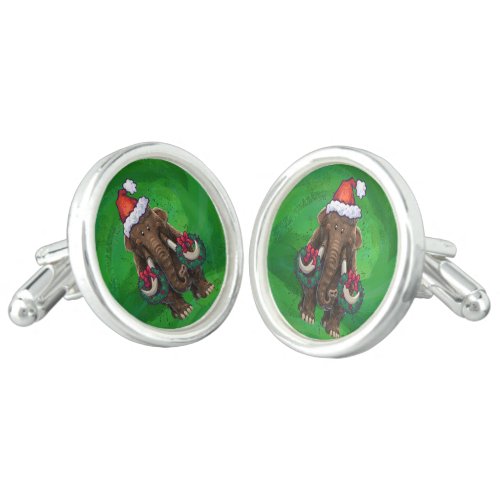 Cute Holiday Mastodon  Cufflinks