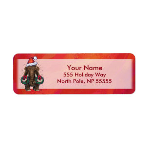 Cute Holiday Mastodon Label