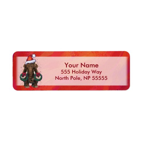 Cute Holiday Mastodon  Label