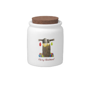 Cute Holiday Owl Candy Jar