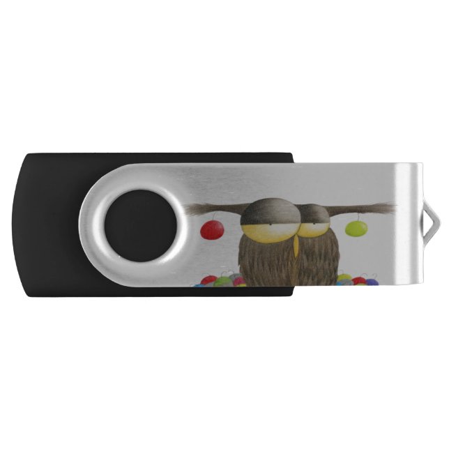 Cute Holiday Owl Flash Drive (Front)