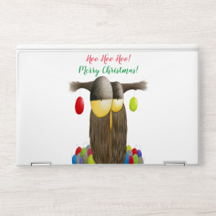 Cute Holiday Owl HP Laptop Skin
