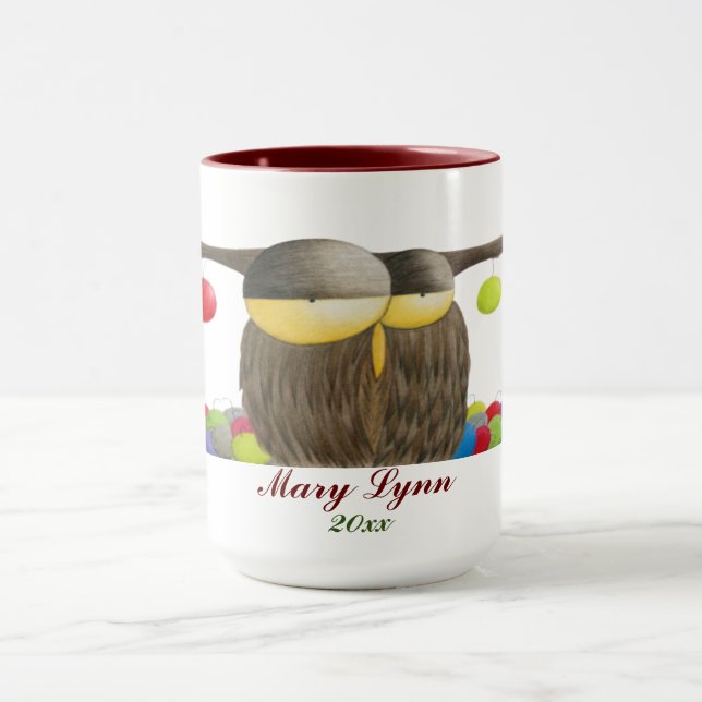 Cute Holiday Owl Mug (Center)