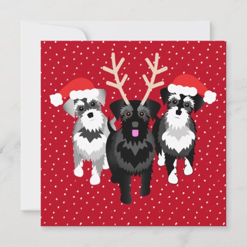 Cute Holiday Party Invitations with Schnauzers