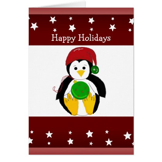 Cute Holiday Penguin Cards (Front)