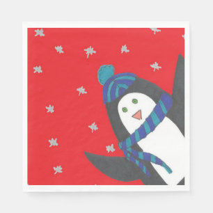 Cute Holiday Penguin Napkins
